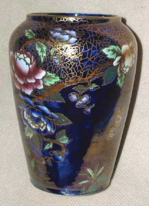 Large Vase Peony blue